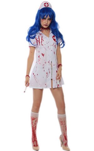 F1711 halloween zombie nurse costume,it comes with headwear,dress